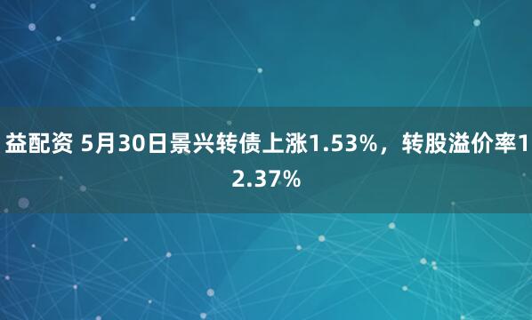 益配资 5月30日景兴转债上涨1.53%，转股溢价率12.37%